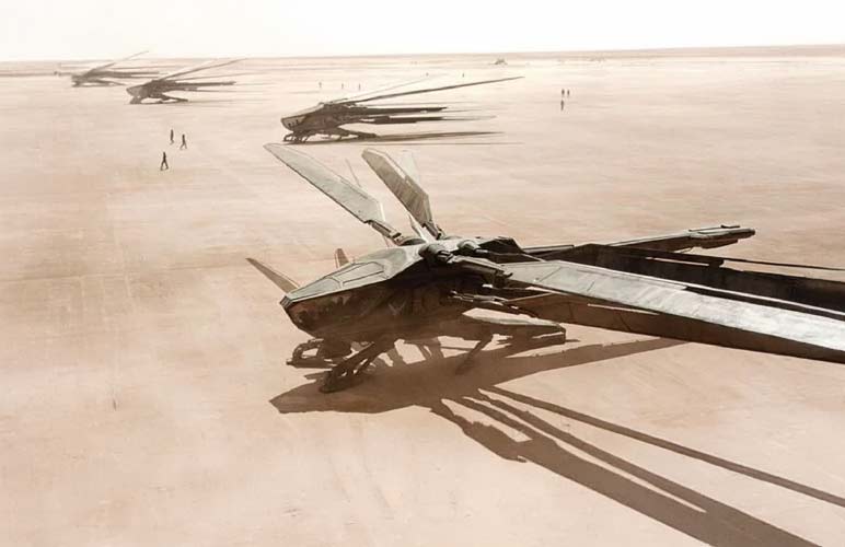 Les hélicoptères libellule du film Dune