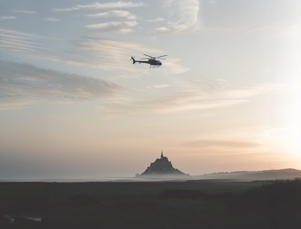 vol hélicoptère Mont St Michel