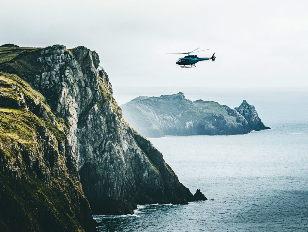 Le survol en hélicoptère de Jersey